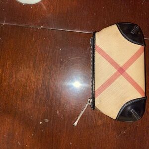 Burberry Tan and Black Mini Pouch